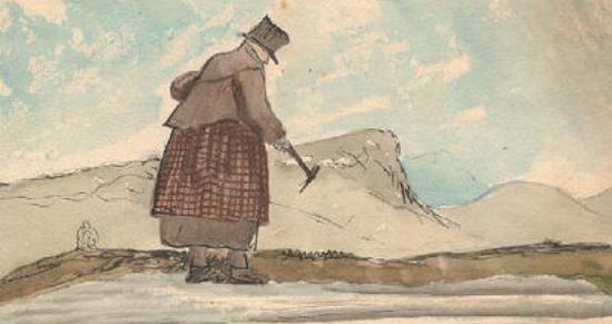 Henry Thomas De la Beche (1796-1855): Geologin Mary Anning sucht Fossilien (gemeinfrei)